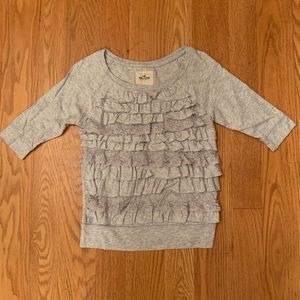 Hollister XS Grey Long Sleeve Top